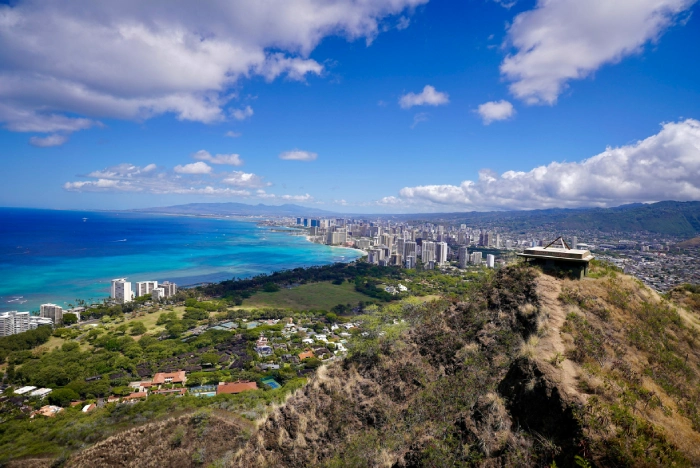 Pearl Harbor i zalazak sunca sa Diamond Head-a